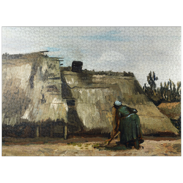 puzzleplate A Peasant Woman Digging in Front of Her Cottage (c.1885) by Vincent van Gogh 1000 Jigsaw Puzzle