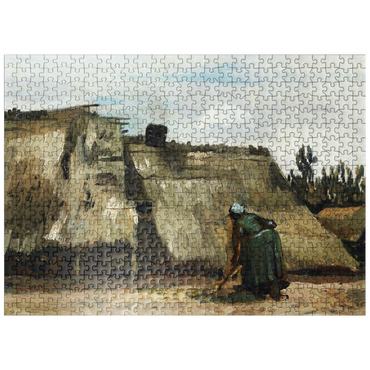 puzzleplate A Peasant Woman Digging in Front of Her Cottage 1885 by Vincent van Gogh 500 Jigsaw Puzzle