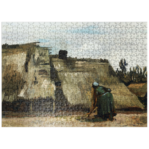 puzzleplate A Peasant Woman Digging in Front of Her Cottage 1885 by Vincent van Gogh 500 Jigsaw Puzzle