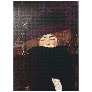 puzzleplate Gustav Klimt's lady with hat and feather boa (1909) 1000 Jigsaw Puzzle