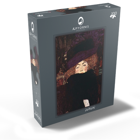 Gustav Klimts Lady with Hat and Feather Boa 1909 100 Jigsaw Puzzle box view1