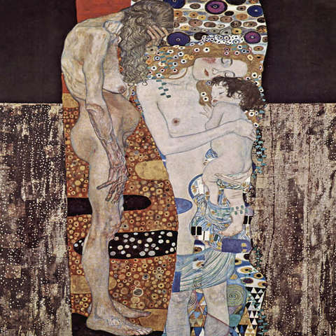 Gustav Klimt's The Three Ages of the Woman (1905) 1000 Jigsaw Puzzle 3D Modell