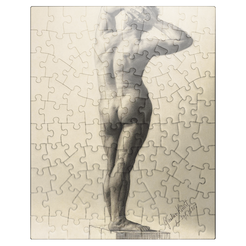 puzzleplate Male Nude 1880 by Gustav Klimt 100 Jigsaw Puzzle