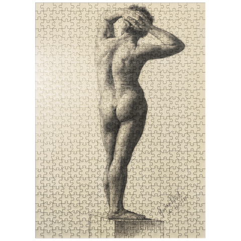 puzzleplate Male Nude 1880 by Gustav Klimt 500 Jigsaw Puzzle