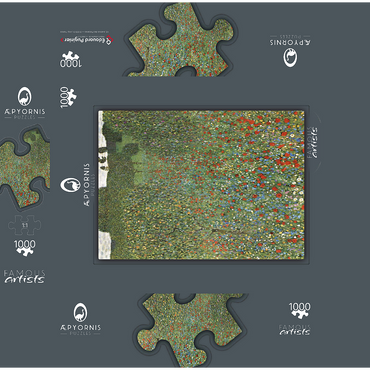 Gustav Klimt's Poppy Field (1907) 1000 Jigsaw Puzzle box 3D Modell