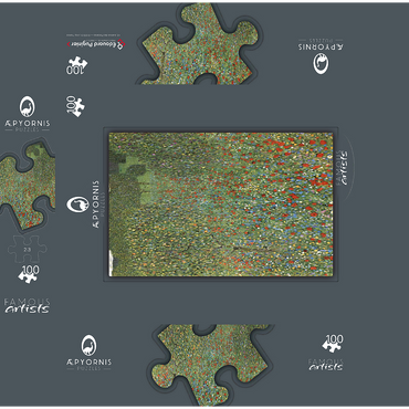 Gustav Klimts Poppy Field 1907 100 Jigsaw Puzzle box 3D Modell