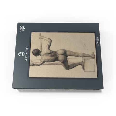 Male Nude with Left Foot on a Pedestal (1879) by Gustav Klimt 1000 Jigsaw Puzzle box view1