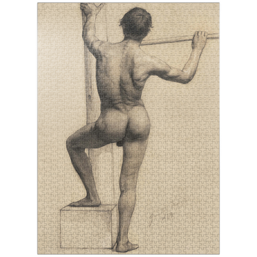 puzzleplate Male Nude with Left Foot on a Pedestal (1879) by Gustav Klimt 1000 Jigsaw Puzzle