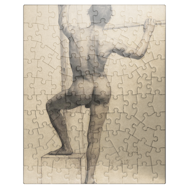 puzzleplate Male Nude with Left Foot on a Pedestal 1879 by Gustav Klimt 100 Jigsaw Puzzle