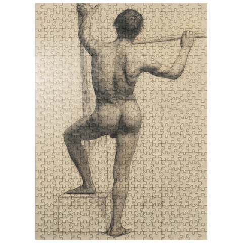 puzzleplate Male Nude with Left Foot on a Pedestal 1879 by Gustav Klimt 500 Jigsaw Puzzle