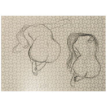 puzzleplate Two Studies of a Seated Nude with Long Hair ca. 1901-1902 by Gustav Klimt 500 Jigsaw Puzzle