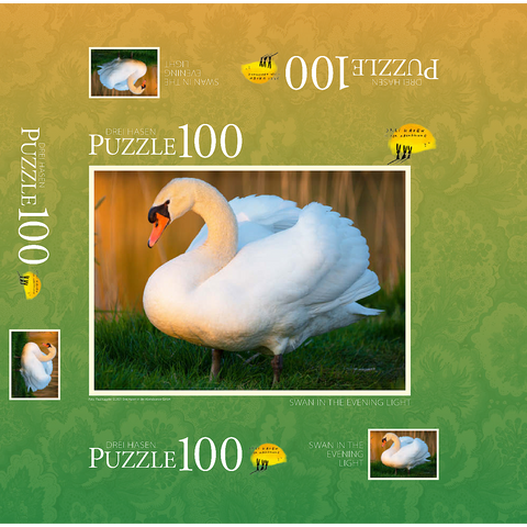 Swan in Evening Light 100 Jigsaw Puzzle box 3D Modell