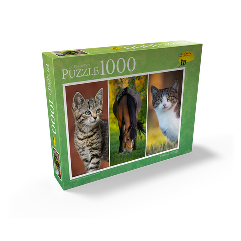 Cats&Horse collage 1000 Jigsaw Puzzle box view1
