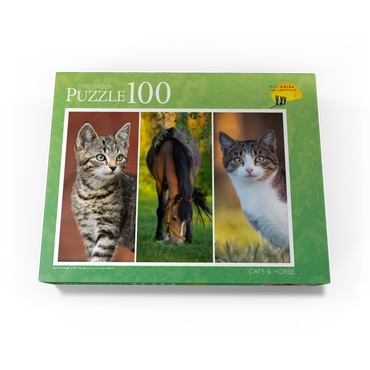 Cats and Horse Collage 100 Jigsaw Puzzle box view1