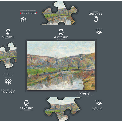 Brittany Landscape (1888) by Paul Gauguin 1000 Jigsaw Puzzle box 3D Modell
