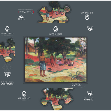 Whispered Words (Parau Parau) (1892) by Paul Gauguin 1000 Jigsaw Puzzle box 3D Modell