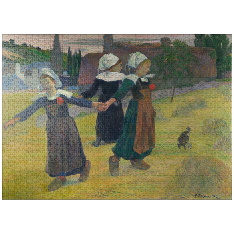 puzzleplate Breton Girls Dancing, Pont-Aven (1888) by Paul Gauguin 1000 Jigsaw Puzzle