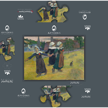 Breton Girls Dancing, Pont-Aven (1888) by Paul Gauguin 1000 Jigsaw Puzzle box 3D Modell