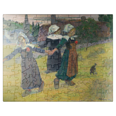 puzzleplate Breton Girls Dancing Pont-Aven 1888 by Paul Gauguin 100 Jigsaw Puzzle