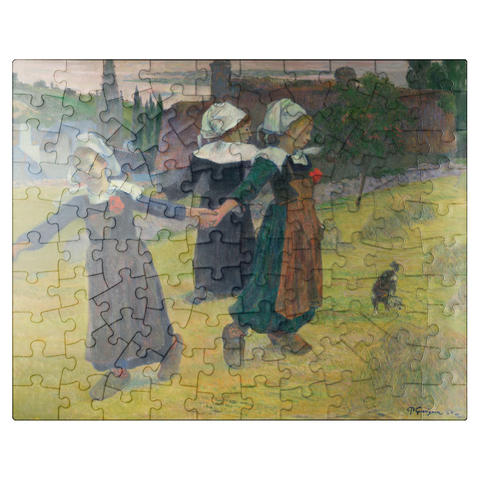 puzzleplate Breton Girls Dancing Pont-Aven 1888 by Paul Gauguin 100 Jigsaw Puzzle