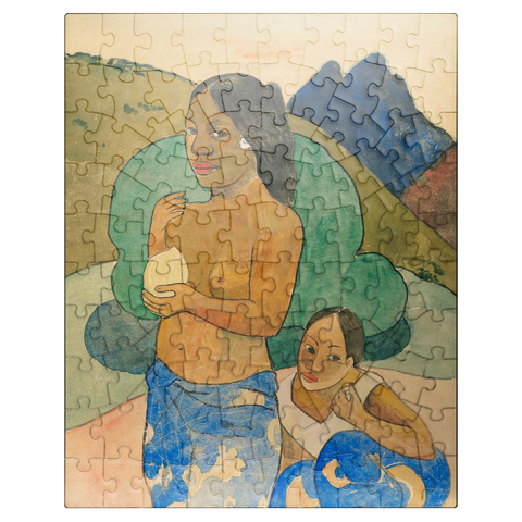 puzzleplate Two Tahitian Women in a Landscape ca. 1892 by Paul Gauguin 100 Jigsaw Puzzle