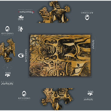 Tahitian Idol - The Goddess Hina ca. 1894-1895 by Paul Gauguin 500 Jigsaw Puzzle box 3D Modell