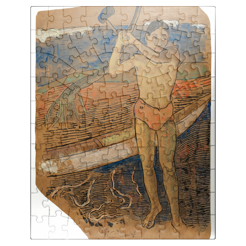 puzzleplate Man with an Ax ca. 1891-1893 by Paul Gauguin 100 Jigsaw Puzzle