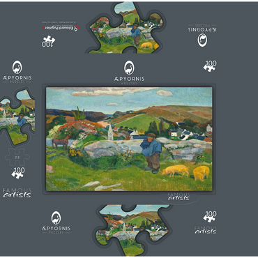 The Swineherd 1888 by Paul Gauguin 100 Jigsaw Puzzle box 3D Modell