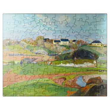 puzzleplate Landscape at Le Pouldu 1890 by Paul Gauguin 100 Jigsaw Puzzle