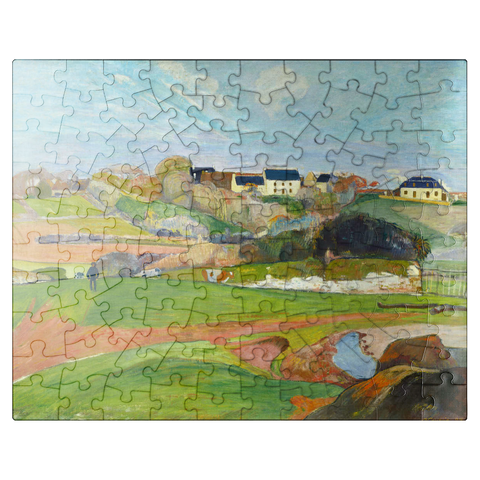 puzzleplate Landscape at Le Pouldu 1890 by Paul Gauguin 100 Jigsaw Puzzle