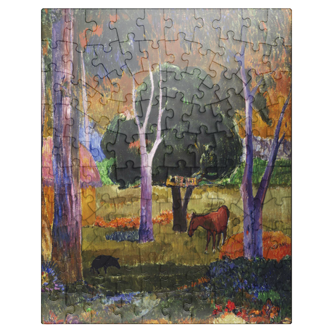 puzzleplate Paul Gauguins Landscape with a Pig and a Horse 1903 100 Jigsaw Puzzle