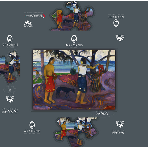 Paul Gauguin's I Raro Te Oviri (Under the Pandanus) (1891) 1000 Jigsaw Puzzle box 3D Modell