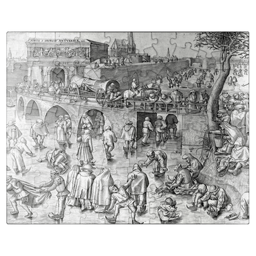 puzzleplate Ice Skating before the Gate of Saint George Antwerp 1558 by Pieter Bruegel the Elder 100 Jigsaw Puzzle