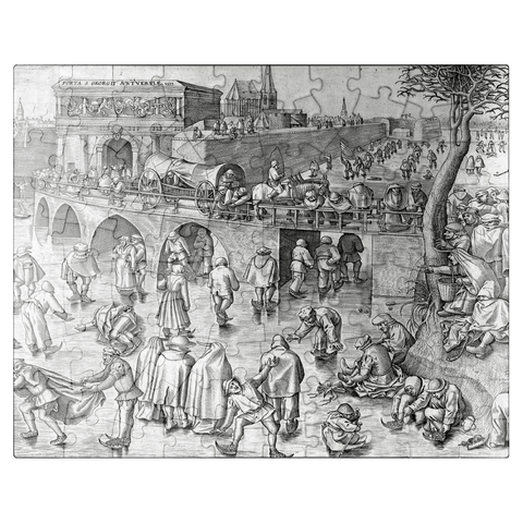 puzzleplate Ice Skating before the Gate of Saint George Antwerp 1558 by Pieter Bruegel the Elder 100 Jigsaw Puzzle