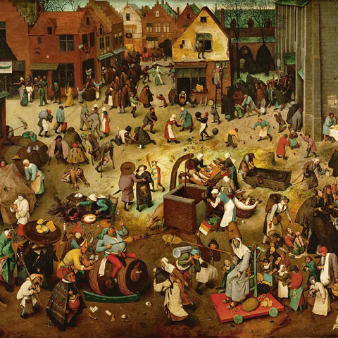 The Fight between Carnival and Lent 1559 by Pieter Bruegel the Elder 100 Jigsaw Puzzle 3D Modell