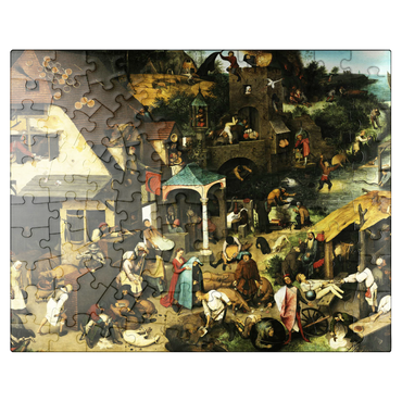 puzzleplate Netherlandish Proverbs 1559 by Pieter Bruegel the Elder 100 Jigsaw Puzzle