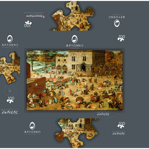 Childrens Games 1560 by Pieter Bruegel the Elder 100 Jigsaw Puzzle box 3D Modell