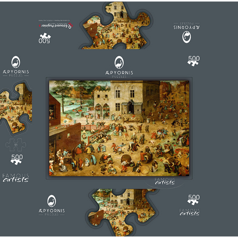 Childrens Games 1560 by Pieter Bruegel the Elder 500 Jigsaw Puzzle box 3D Modell