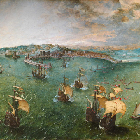 Naval battle in the Gulf of Naples 1560 by Pieter Bruegel the Elder 100 Jigsaw Puzzle 3D Modell