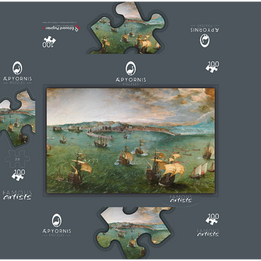 Naval battle in the Gulf of Naples 1560 by Pieter Bruegel the Elder 100 Jigsaw Puzzle box 3D Modell