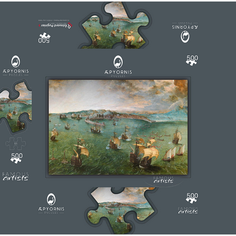 Naval battle in the Gulf of Naples 1560 by Pieter Bruegel the Elder 500 Jigsaw Puzzle box 3D Modell