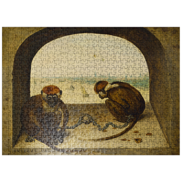puzzleplate Two Monkeys 1562 by Pieter Bruegel the Elder 500 Jigsaw Puzzle