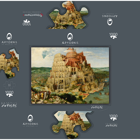 The Tower of Babel, 1563, by Pieter Bruegel the Elder 1000 Jigsaw Puzzle box 3D Modell