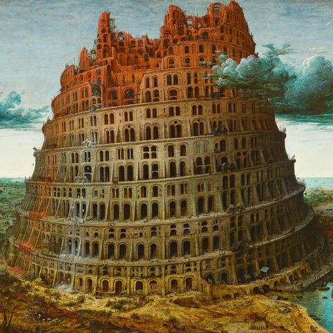 The Little Tower of Babel, 1563, by Pieter Bruegel the Elder 1000 Jigsaw Puzzle 3D Modell