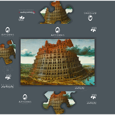 The Little Tower of Babel 1563 by Pieter Bruegel the Elder 100 Jigsaw Puzzle box 3D Modell