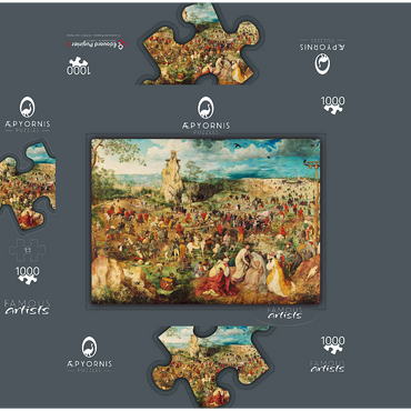 The Procession to Calvary, 1564, by Pieter Bruegel the Elder 1000 Jigsaw Puzzle box 3D Modell