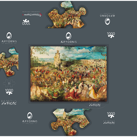 The Procession to Calvary, 1564, by Pieter Bruegel the Elder 1000 Jigsaw Puzzle box 3D Modell