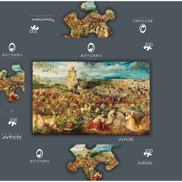The Procession to Calvary 1564 by Pieter Bruegel the Elder 100 Jigsaw Puzzle box 3D Modell