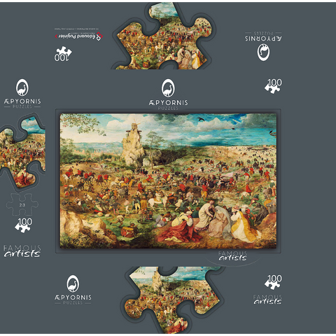 The Procession to Calvary 1564 by Pieter Bruegel the Elder 100 Jigsaw Puzzle box 3D Modell