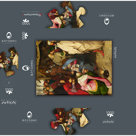 The Adoration of the Kings, 1564, by Pieter Bruegel the Elder 1000 Jigsaw Puzzle box 3D Modell